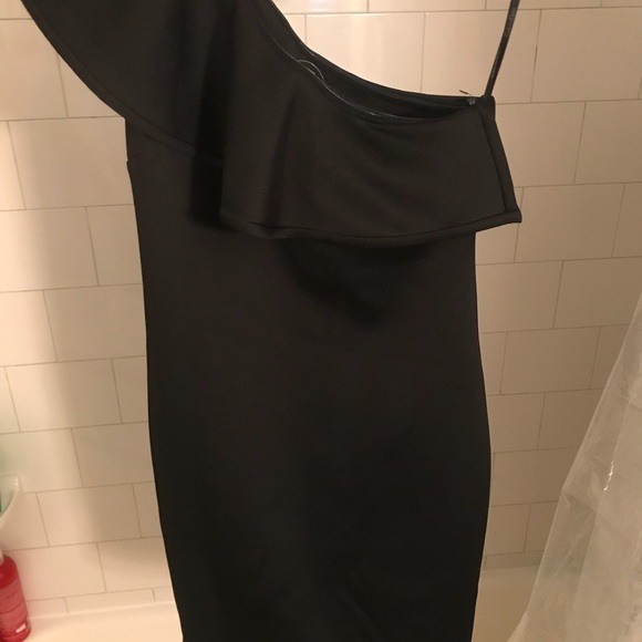 Black one shoulder dress CALVIN KLEIN - Picture 2 of 4